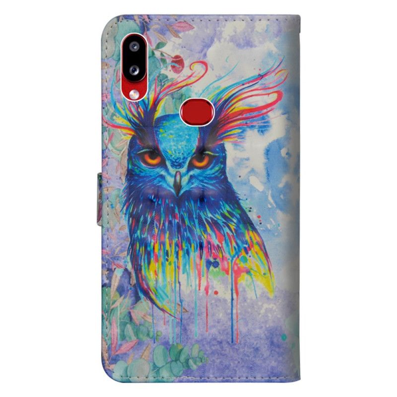 Lederhüllen Für Samsung Galaxy A10S Lichtfleck Aquarellvogel