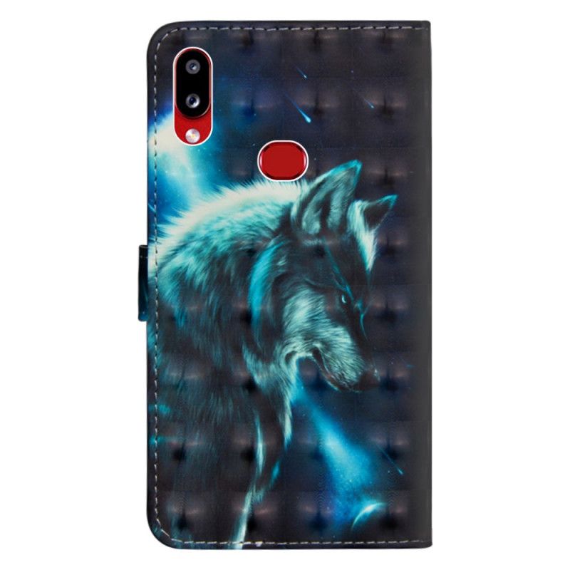 Lederhüllen Samsung Galaxy A10S Majestätischer Wolfslichtfleck