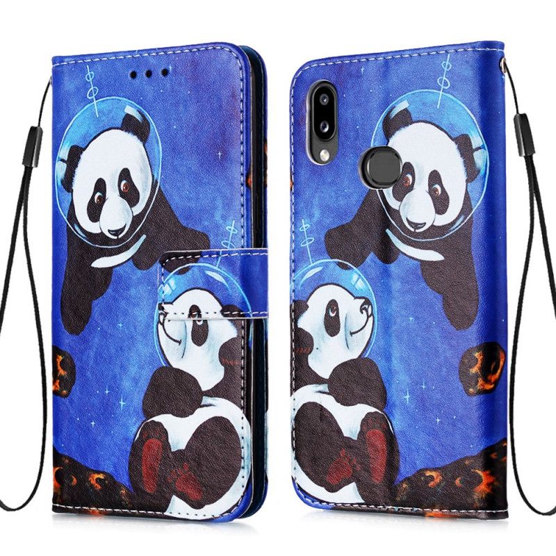 Lederhüllen Samsung Galaxy A10S Panda-Kosmonauten