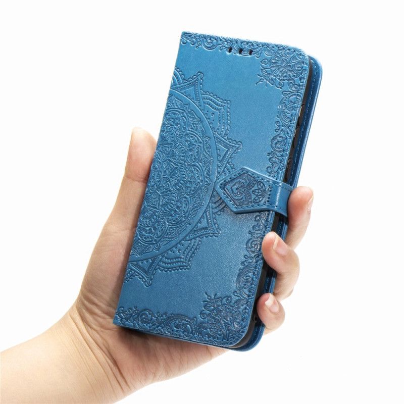 Lederhüllen Samsung Galaxy A10S Schwarz Mandala Mittleren Alters