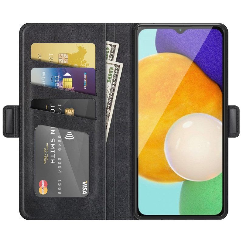 Flip Case Für Samsung Galaxy A13 5G / A04s Designer-ledereffekt