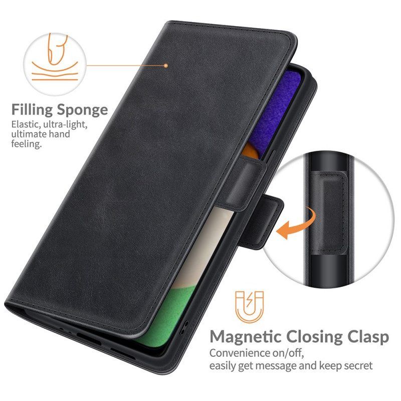 Flip Case Für Samsung Galaxy A13 5G / A04s Designer-ledereffekt