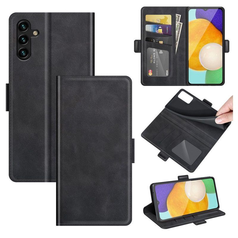 Flip Case Für Samsung Galaxy A13 5G / A04s Designer-ledereffekt