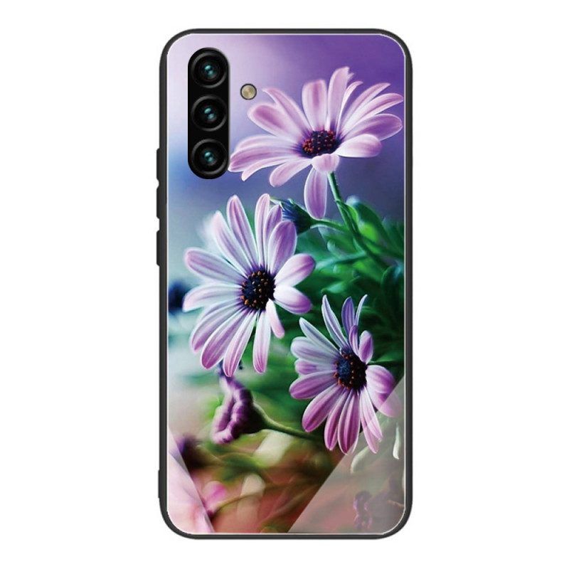 Hülle Für Samsung Galaxy A13 5G / A04s Blumen Aus Gehärtetem Glas