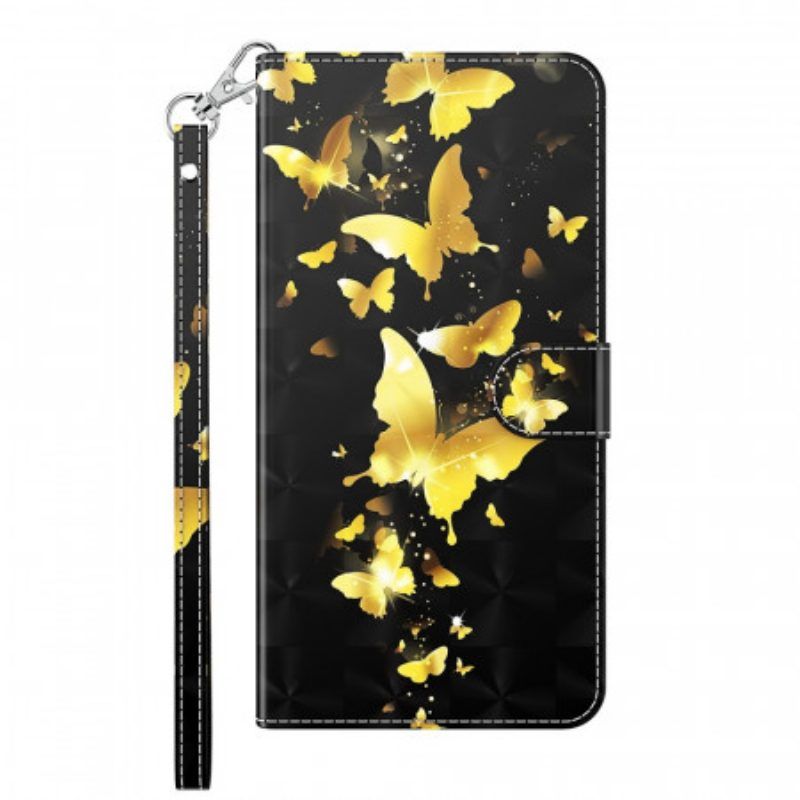 Lederhüllen Für Samsung Galaxy A13 5G / A04s Gelbe Schmetterlinge