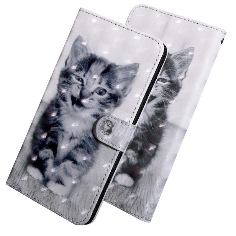 Lederhüllen Für Samsung Galaxy A13 5G / A04s Schwarz-weiße Katze