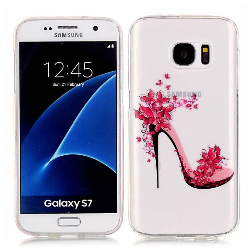 Hülle Samsung Galaxy S7 Handyhülle Blumige Pumpe