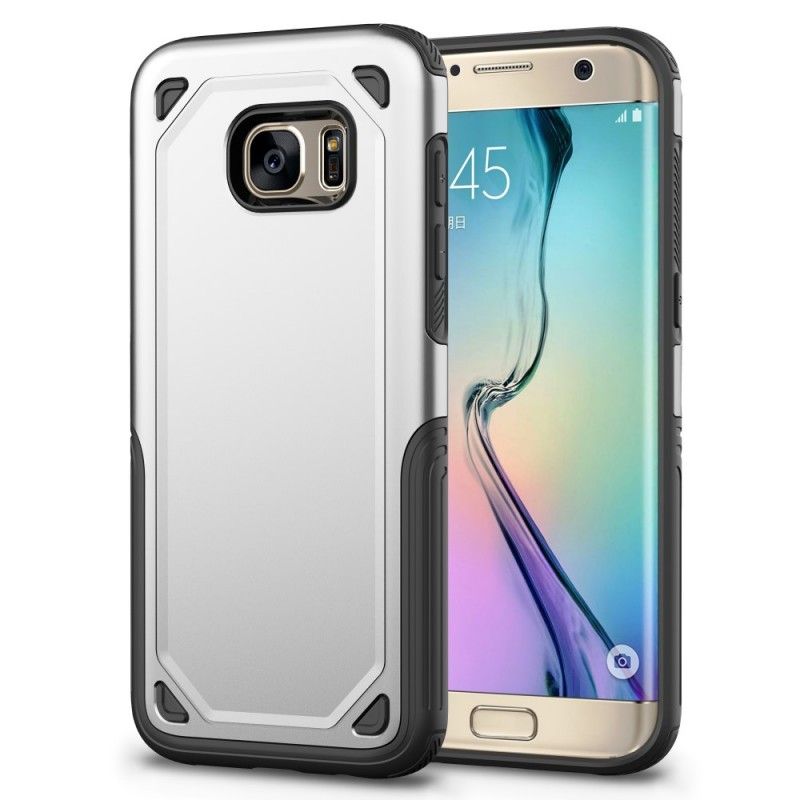 Hülle Samsung Galaxy S7 Schwarz Handyhülle Rüstung Mit Metalleffekt