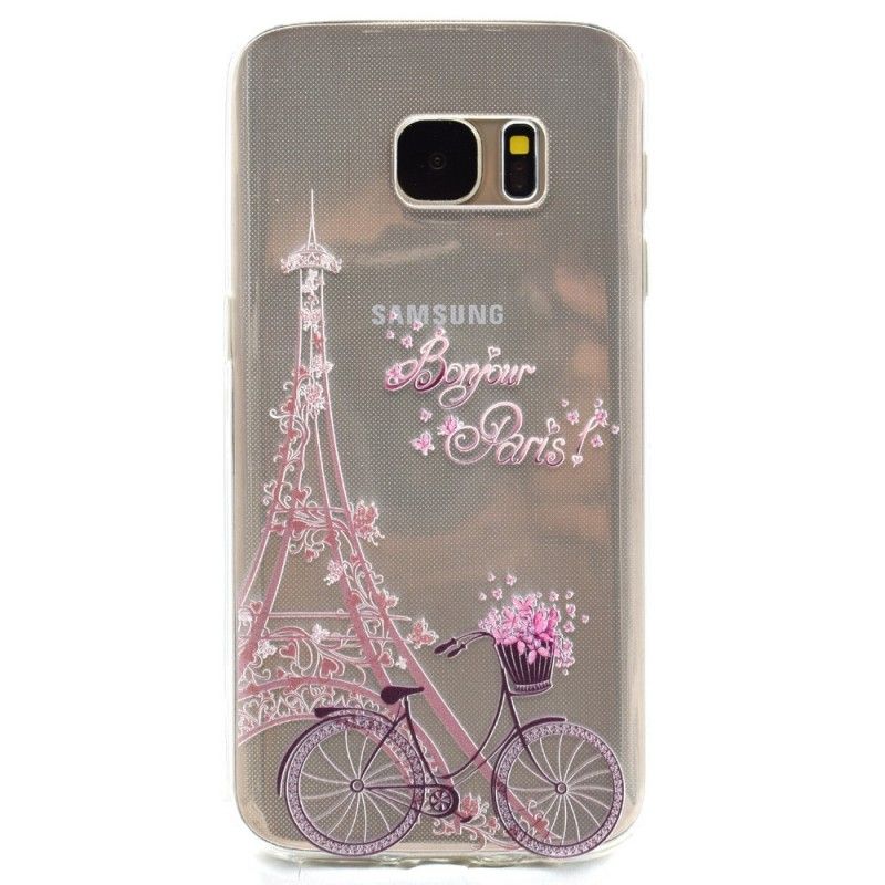 Hülle Samsung Galaxy S7 Transparent Hallo Paris