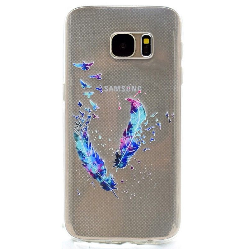 Hülle Samsung Galaxy S7 Transparente Federn