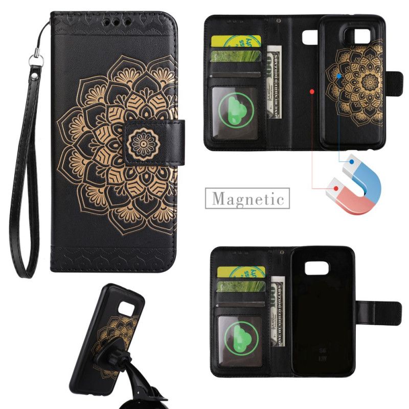 Lederhüllen Für Samsung Galaxy S7 Roségold Abnehmbares Schalenmandala