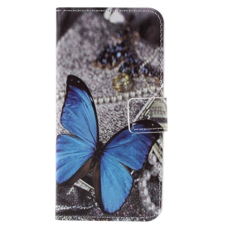 Lederhüllen Samsung Galaxy S7 Blauer Schmetterling