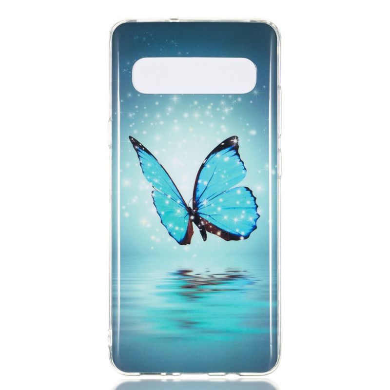 Hülle Samsung Galaxy S10 5G Fluoreszierender Blauer Schmetterling
