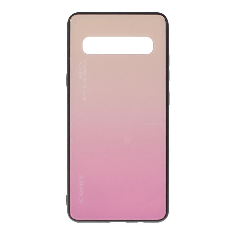 Hülle Samsung Galaxy S10 5G Rot Sei Du Selbst Gehärtetes Glas