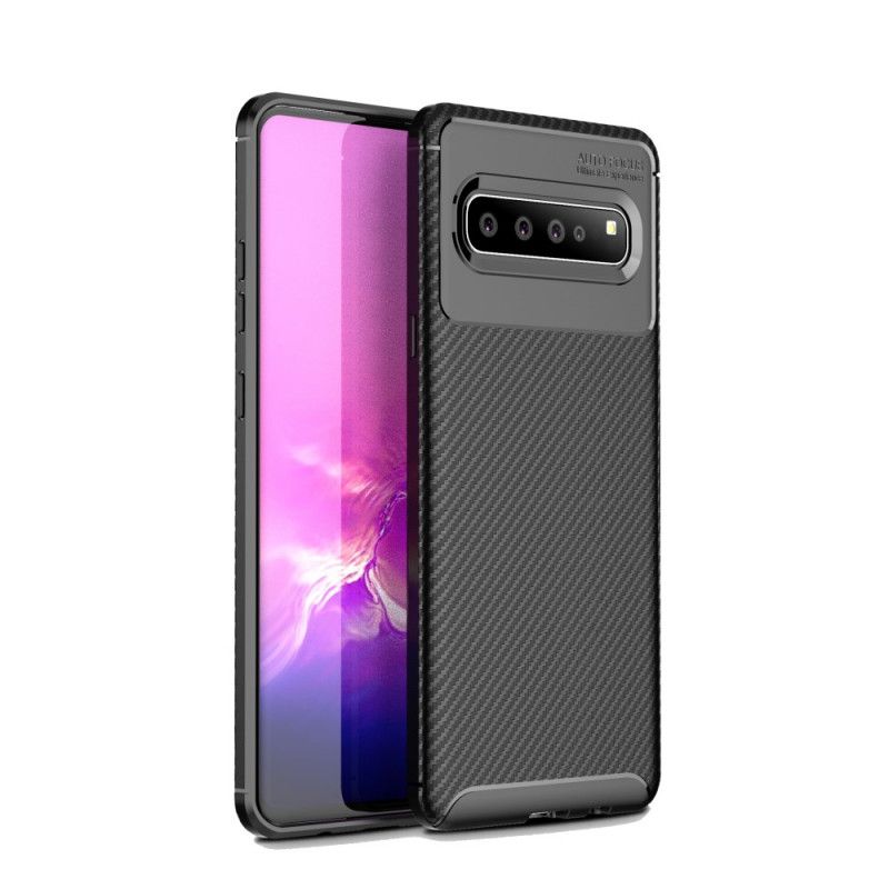 Hülle Samsung Galaxy S10 5G Schwarz Flexible Kohlefasertextur