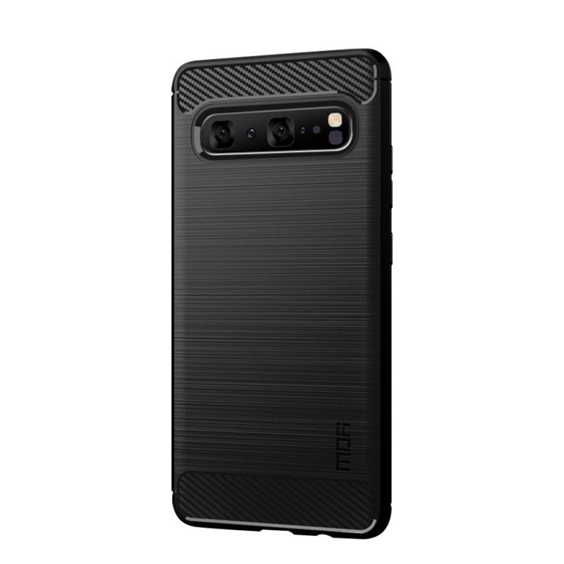 Hülle Samsung Galaxy S10 5G Schwarz Gebürstete Mofi-Kohlefaser