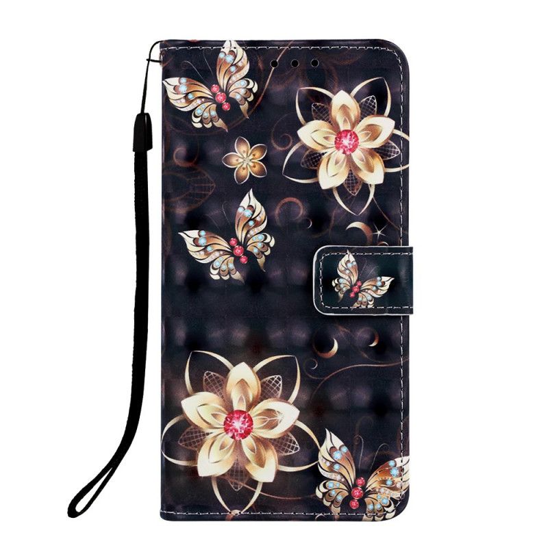 Lederhüllen Samsung Galaxy S10 5G Goldene Blüten