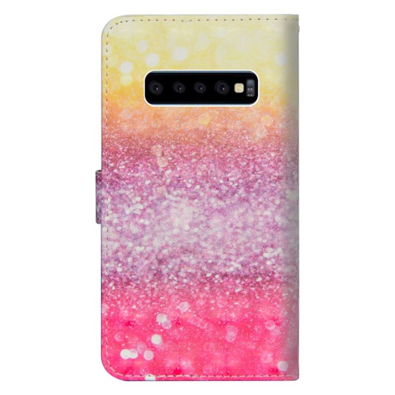 Lederhüllen Samsung Galaxy S10 5G Gradient Magenta Glitter