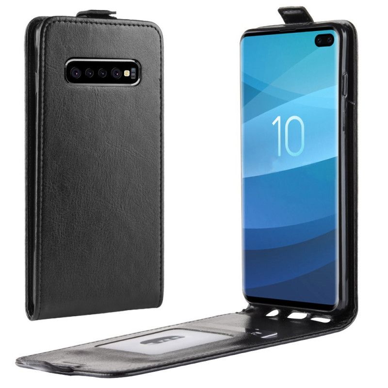 Lederhüllen Samsung Galaxy S10 5G Schwarz Faltbarer Ledereffekt