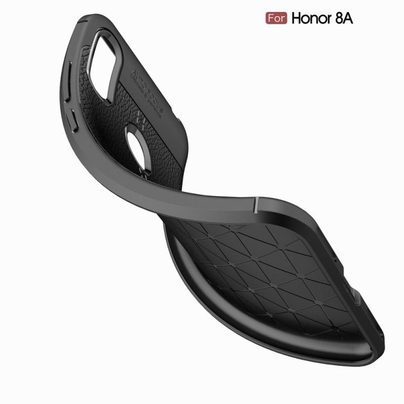 Hülle Für Honor 8A Schwarz Doppellinien-Litschileder-Effekt