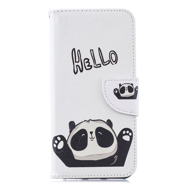 Lederhüllen Honor 8A Panda Drucken Hallo