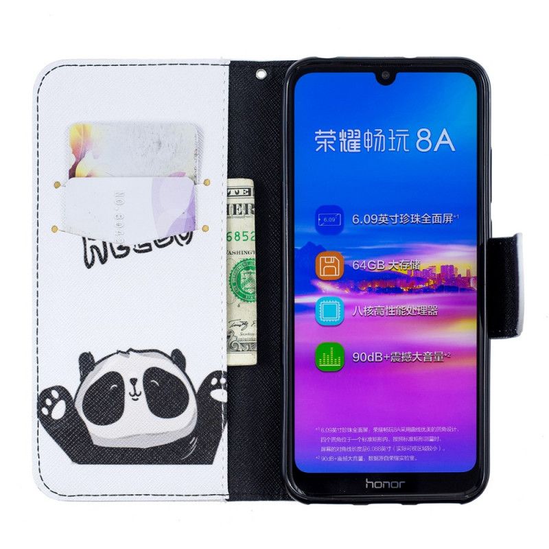 Lederhüllen Honor 8A Panda Drucken Hallo