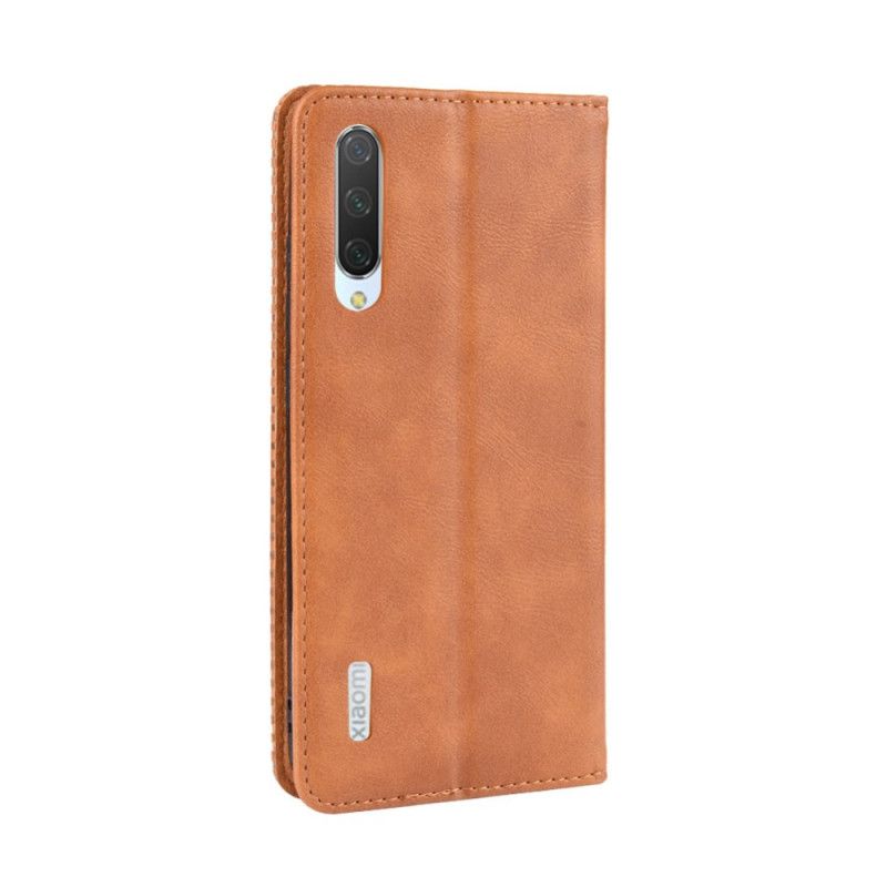 Flip Case Für Xiaomi Mi A3 Schwarz Stilisierter Vintage-Ledereffekt