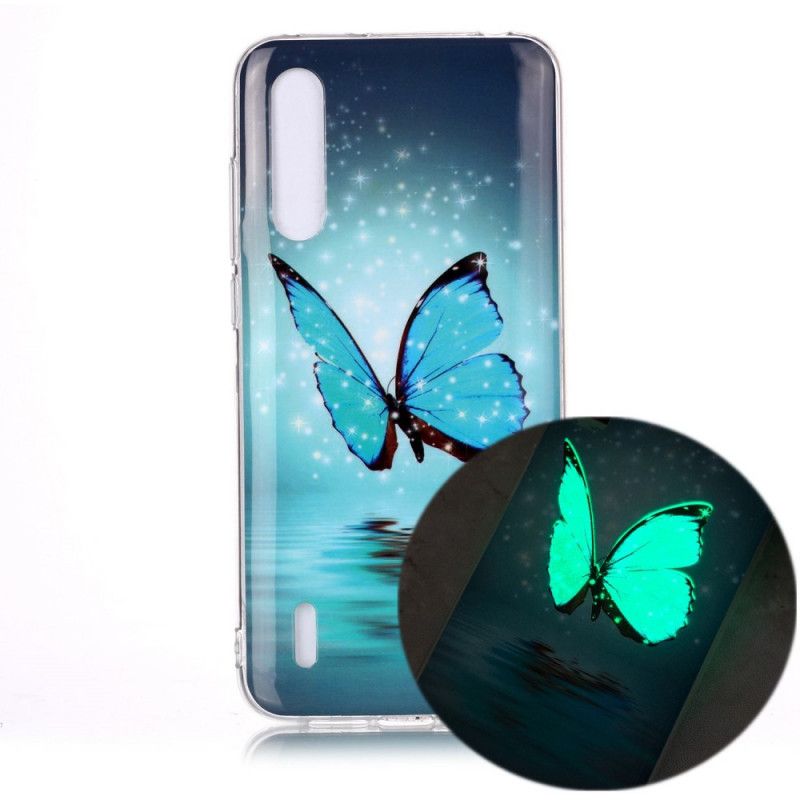 Hülle Xiaomi Mi A3 Fluoreszierender Blauer Schmetterling