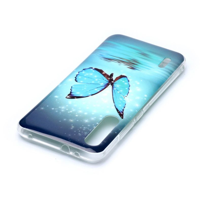 Hülle Xiaomi Mi A3 Fluoreszierender Blauer Schmetterling