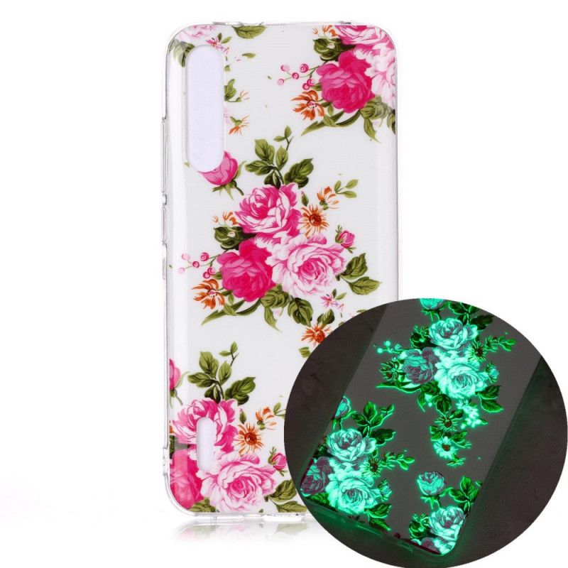 Hülle Xiaomi Mi A3 Handyhülle Fluoreszierende Freiheitsblumen