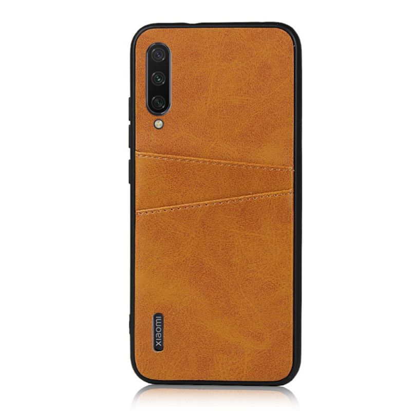 Hülle Xiaomi Mi A3 Schwarz Doppelter Kartenhalter Mit Ledertextur