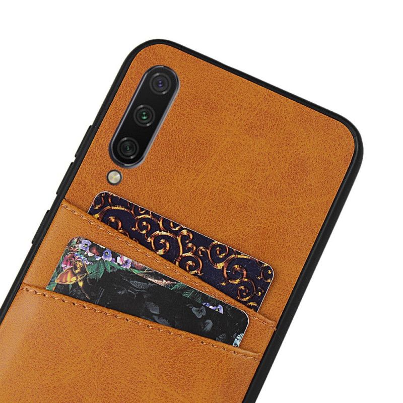 Hülle Xiaomi Mi A3 Schwarz Doppelter Kartenhalter Mit Ledertextur