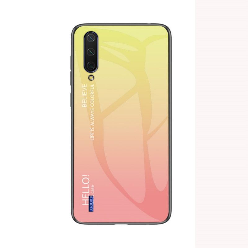 Hülle Xiaomi Mi A3 Weiß Handyhülle Hallo Gehärtetes Glas