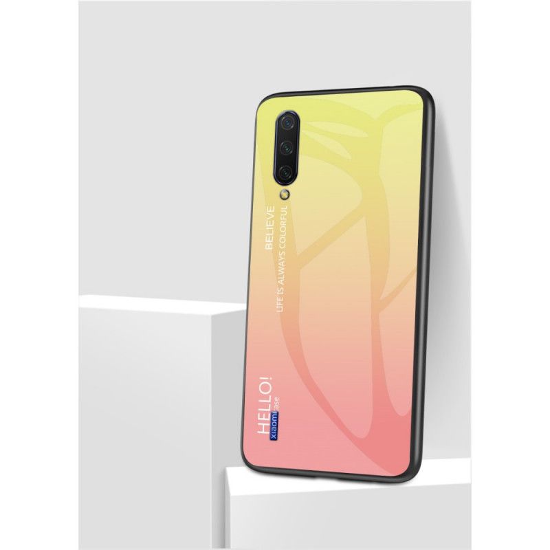 Hülle Xiaomi Mi A3 Weiß Handyhülle Hallo Gehärtetes Glas