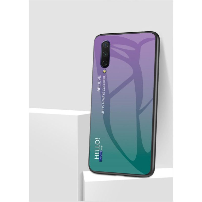 Hülle Xiaomi Mi A3 Weiß Handyhülle Hallo Gehärtetes Glas