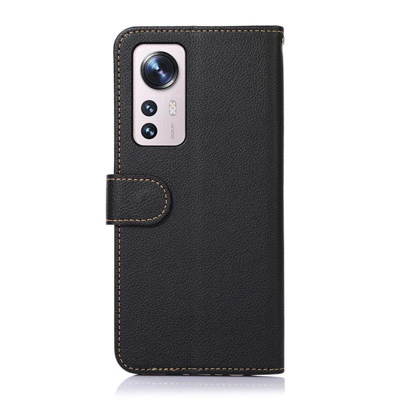 Flip Case Für Xiaomi 12 Pro Rfid-khazneh Im Litschi-stil