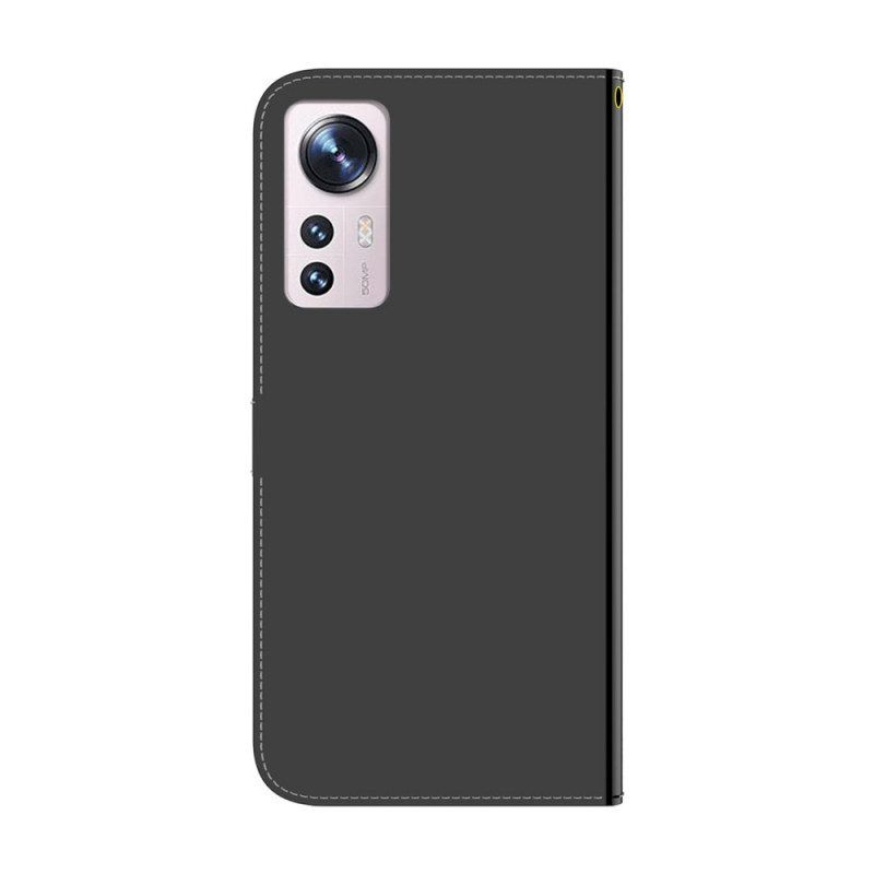 Flip Case Für Xiaomi 12 Pro Spiegelabdeckung Aus Kunstleder