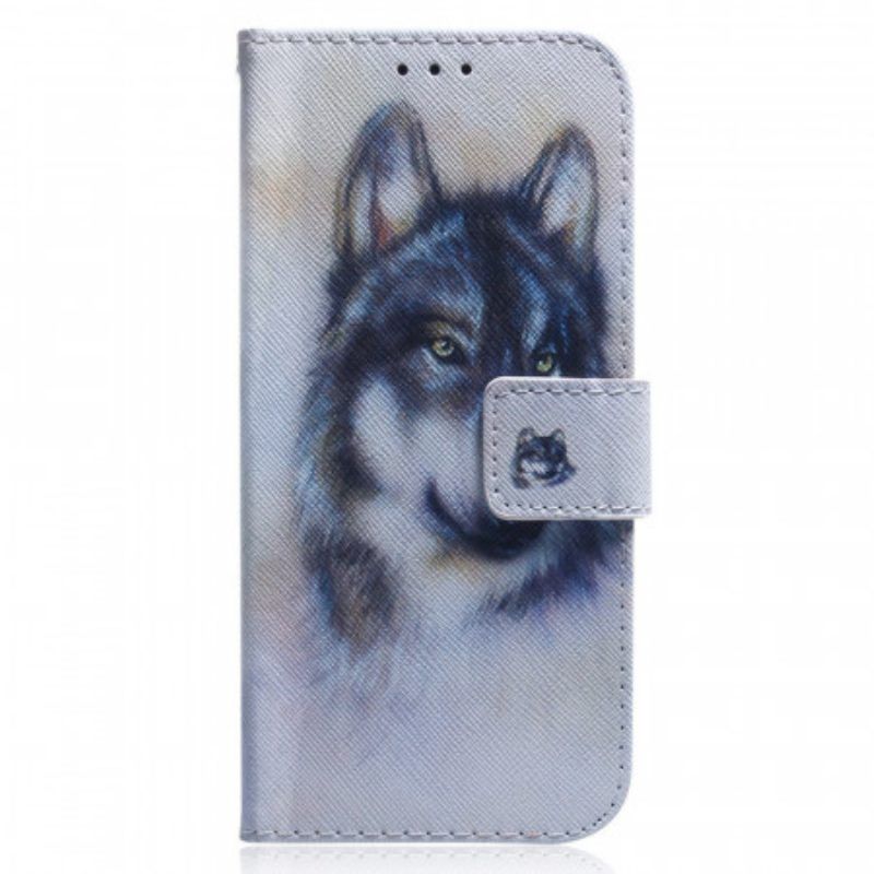 Flip Case Für Xiaomi 12 Pro Wolf-malerei
