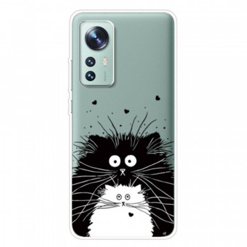 Handyhülle Für Xiaomi 12 Pro Schwarze Und Weiße Katzen Aus Silikon
