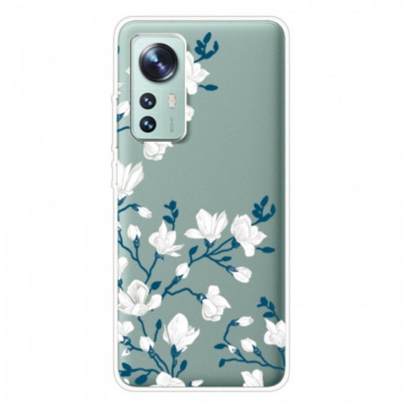 Handyhülle Für Xiaomi 12 Pro Weiße Blumen Aus Silikon