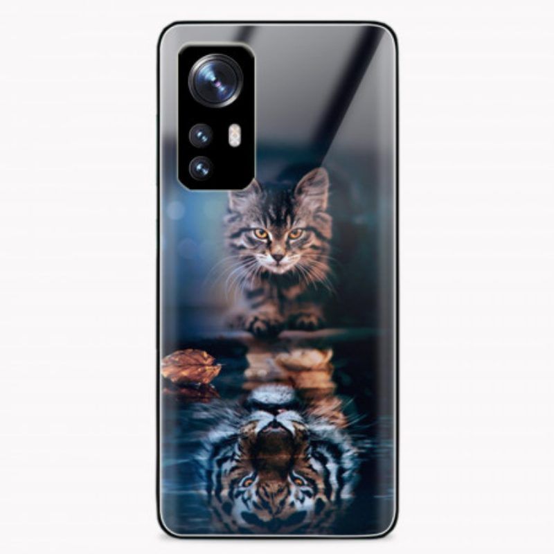 Hülle Für Xiaomi 12 Pro Wachsame Katze Aus Gehärtetem Glas