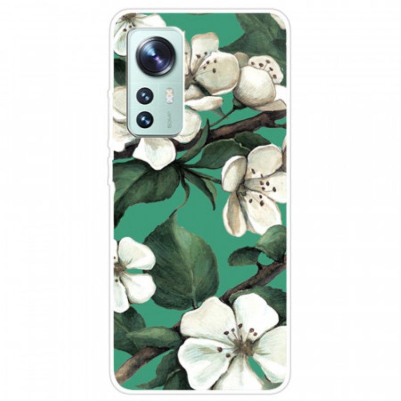 Hülle Für Xiaomi 12 Pro Weiße Blumen Aus Silikon