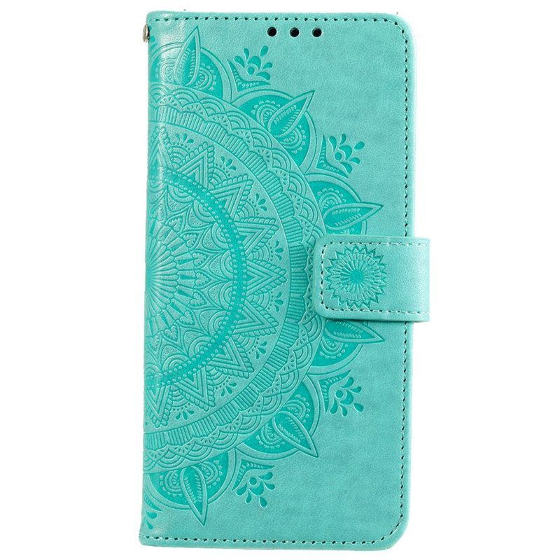 Lederhüllen Für Xiaomi 12 Pro Mit Kordel Riemchen-sonnen-mandala