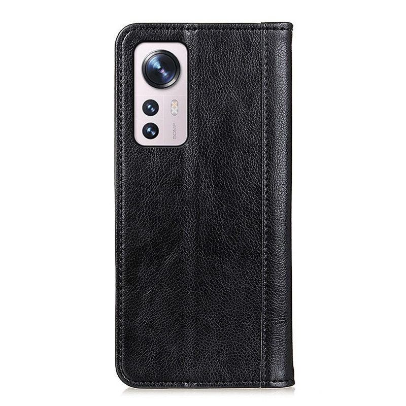 Schutzhülle Für Xiaomi 12 Pro Flip Case Farbige Version Aus Spaltleder