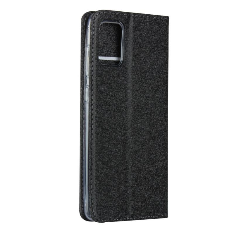 Flip Case Für Samsung Galaxy A51 Schwarz Weicher Lederstil Mit Riemen