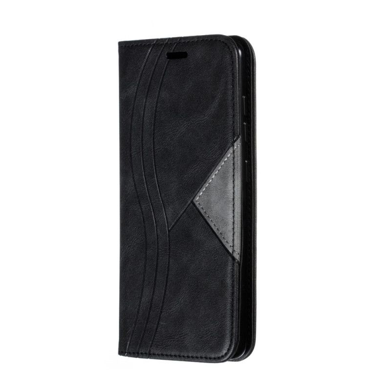 Flip Case Samsung Galaxy A51 Grau Wellenlederstil