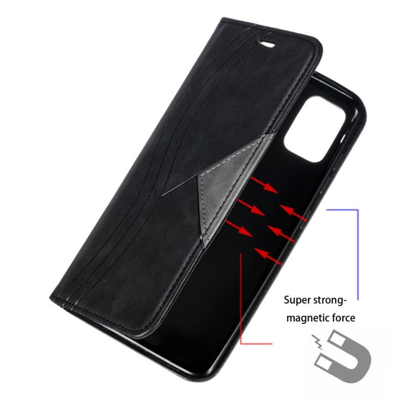 Flip Case Samsung Galaxy A51 Grau Wellenlederstil