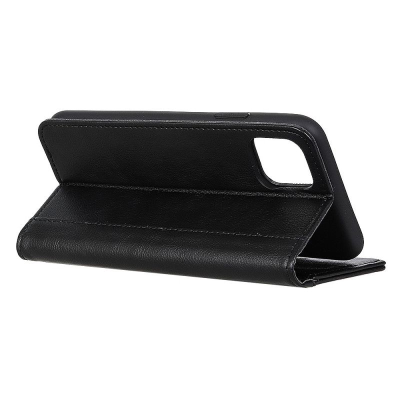 Flip Case Samsung Galaxy A51 Schwarz Geteilte Lederversion