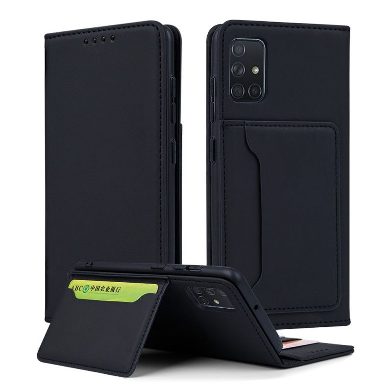 Flip Case Samsung Galaxy A51 Schwarz Inhaber Einer Unterstützungskarte