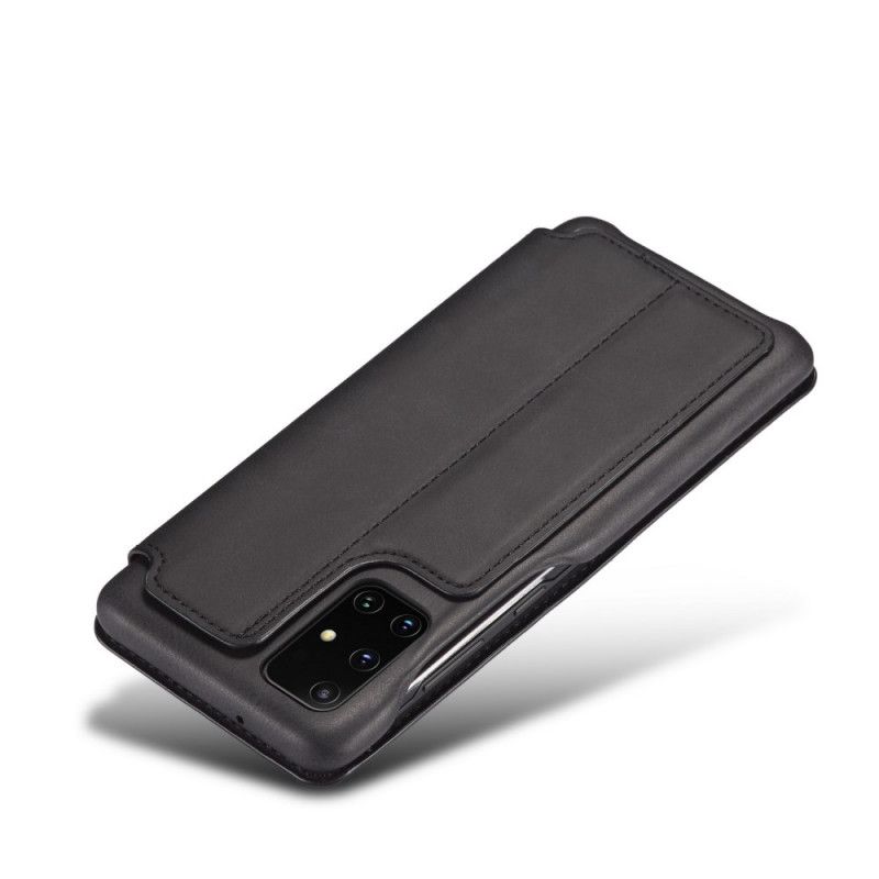 Flip Case Samsung Galaxy A51 Schwarz Lc.Imeeke Ledereffekt